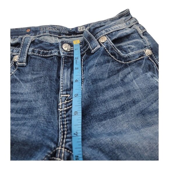 Miss Me Jean Women 28x33 Signature Boot Western Blue Denim Boho Bling Y2K - Picture 5 of 9